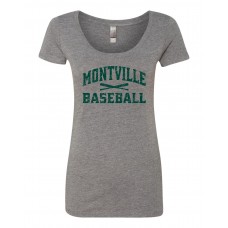 MBSA Next Level - Women’s"Montville Baseball" Retro Triblend Short Sleeve Scoop